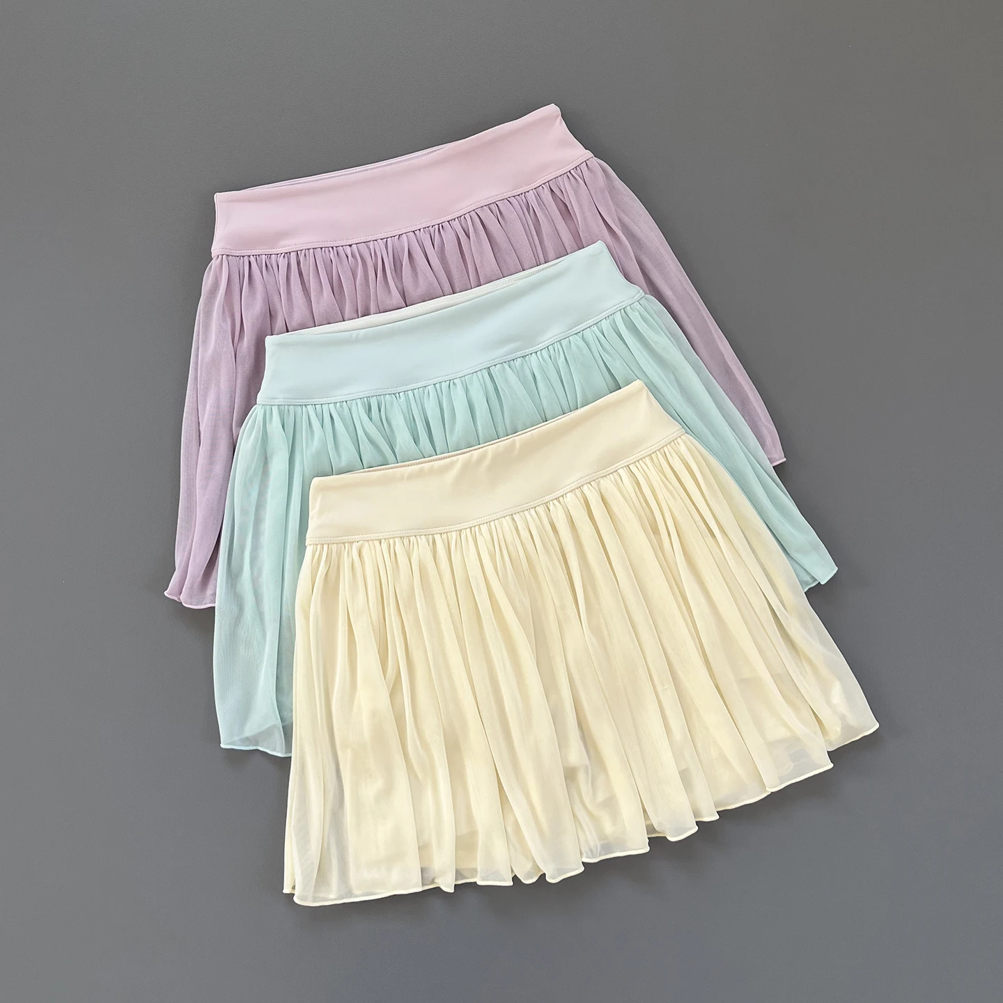 Damen High-Waist Mesh Plissee-Tennisrock mit integrierter Shorts, schnelltrocknend, weich, atmungsaktiv, für Ballett, Fitness und Sport