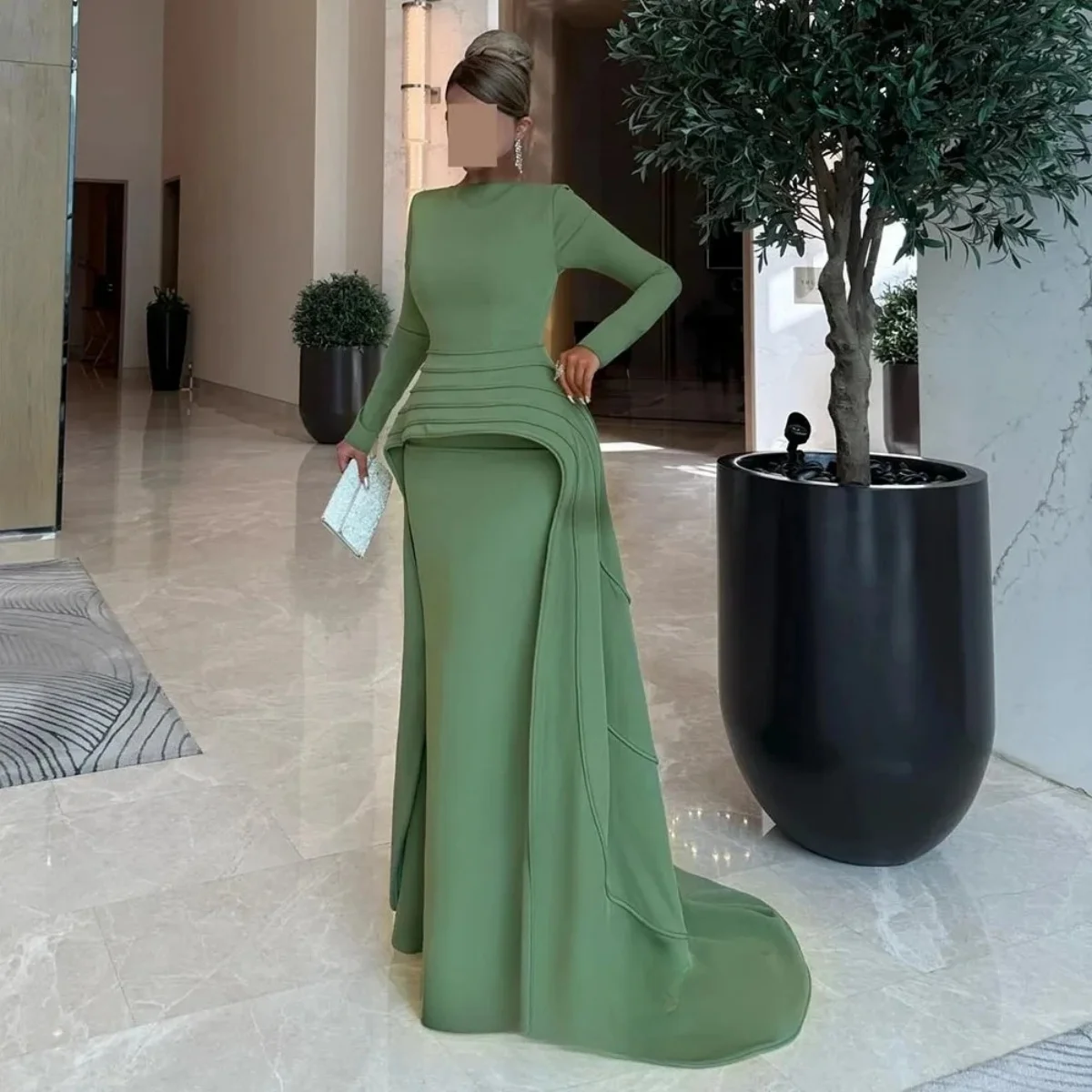 

Customized Saudi Arabia Women's Formal Evening Gowns Long Sleeves Mermaid Prom Dresses 2026 Luxury Vestidos De Fiesta Elegantes
