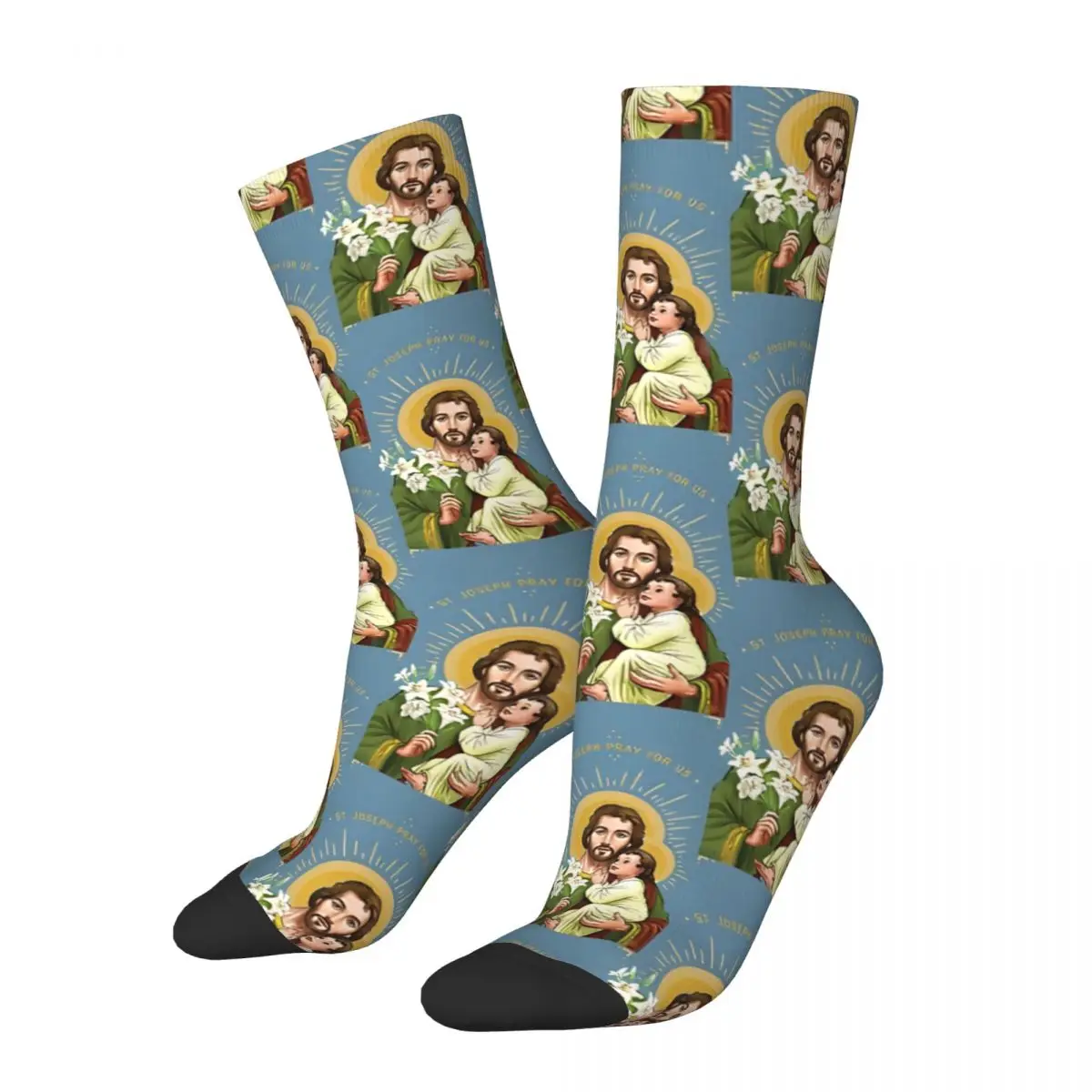 Jesus Christ St. Joseph Men Women Socks Windproof Novelty Spring Summer Autumn Winter Stockings Gift