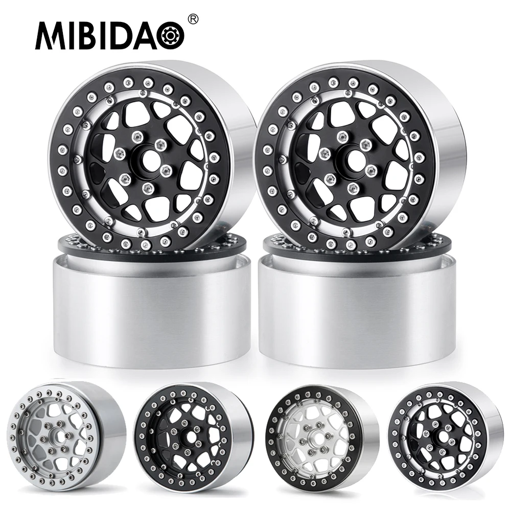 

MIBIDAO 4Pcs 2.2Inch Beadlock Metal Alloy Wheel Rims 35mm for Axial Wraith SCX10 D90 TRX-4 1/10 RC Rock Crawlers Car Model Parts