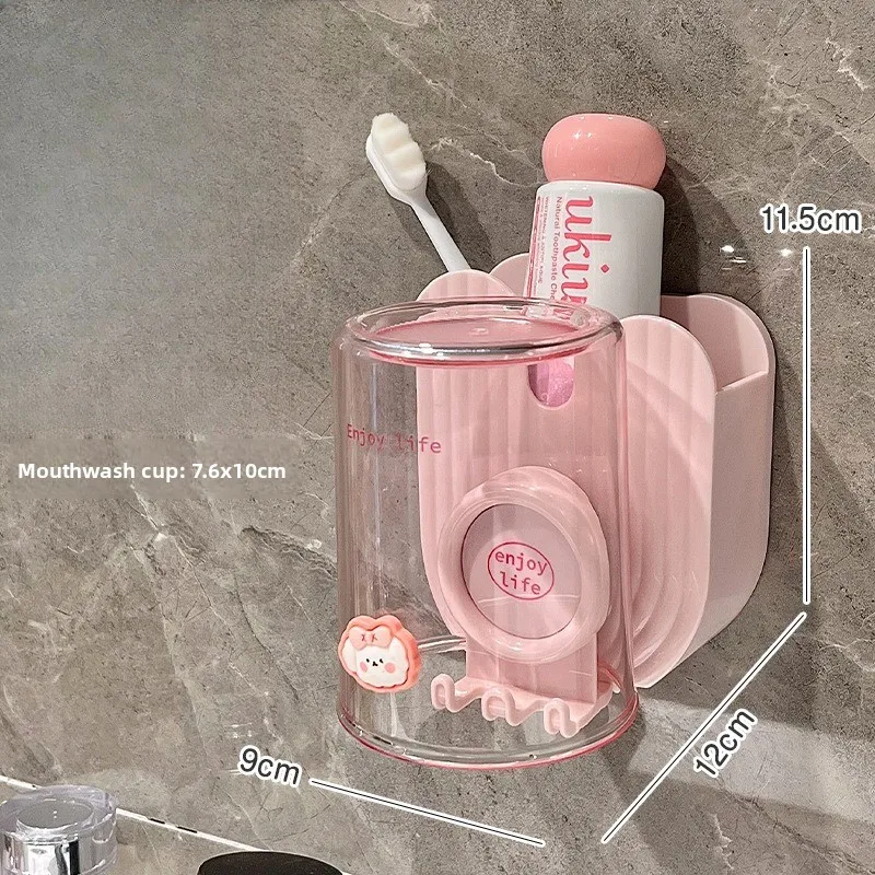 칫솔 보관함, 욕실용 벽걸이형 전동 칫솔 및 양치컵 보관함