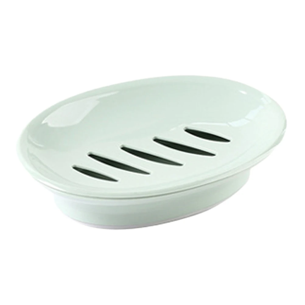

Plastic Soap Dish Drainer Holder Round Heart Shaped Travel Gym Portable Small Size Bathroom Tidy Home Supplies