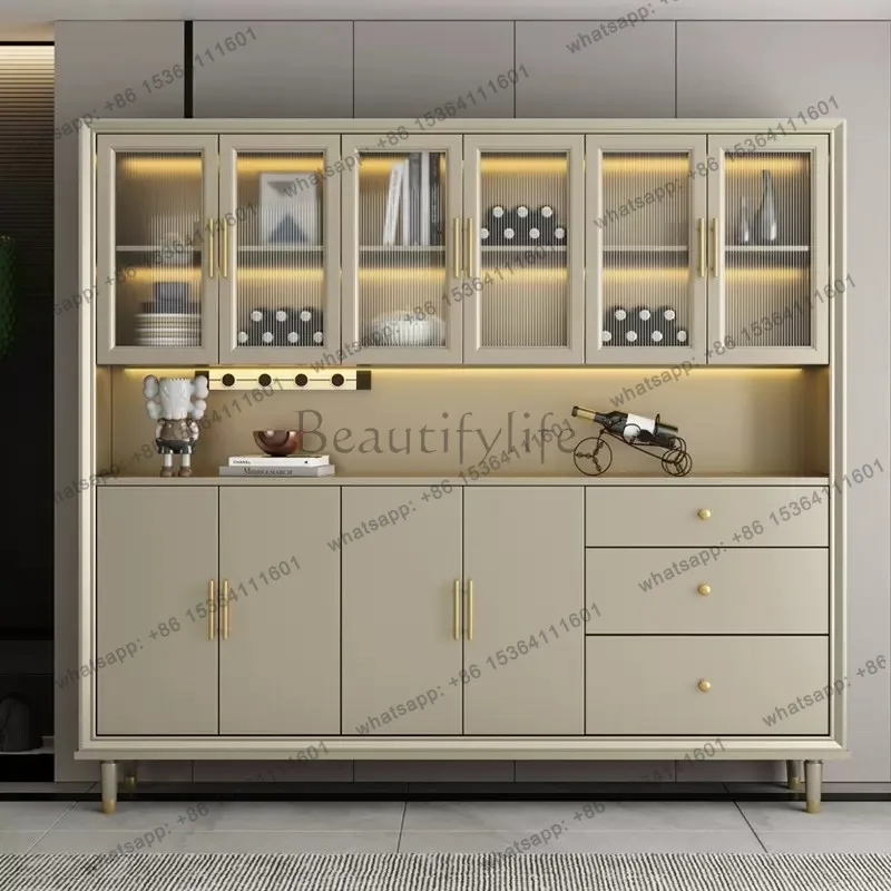 Mueble de Cocina con Exhibidor Blanco, Estilo Clásico Rústico Japonés, Mueble de Cocina Moderno y Estrecho, Szafka Kuchenna, Muebles para el Hogar