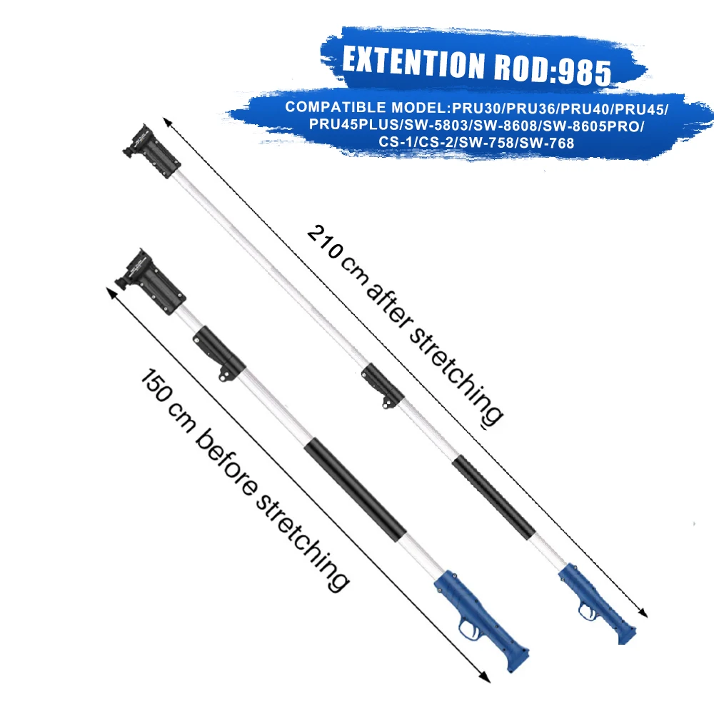 All scissors extension rods that can be used with long rods have corresponding models