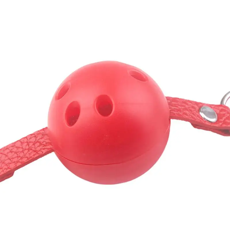 [Y]4 Colors Faux Leather Mouth Gag Adjustable Plastic Ball Adult Flirting Roleplay Game Props Couples Sex Toys Accessories view 5
