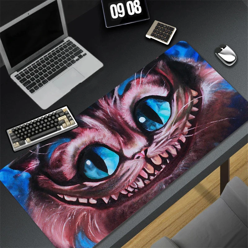 Cheshire Cat Alice In Wonderland Mouse Pad Large Keyboard Rug Laptop Gaming Accessories Mousepad Anime Desk Mat PC Gamer Carpet