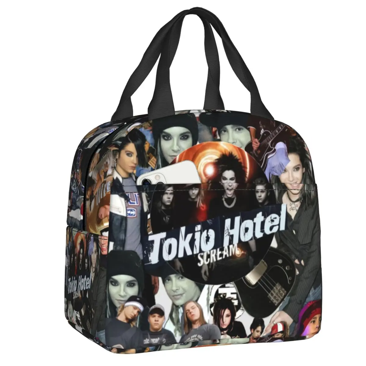 

German Rock Tokio Hotel Lunch Bag Women Reusable Cooler Thermal Insulated Lunch Box for School Multifunction Food Bento Box