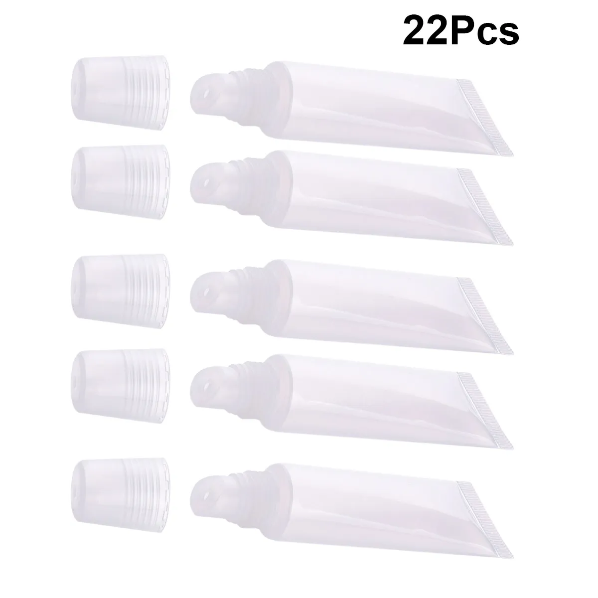 

22Pcs Refillable Lip Gloss Tubes Eco Plastic Squeezable Portable Travel Bottles for Lip Balm Shampoo Body Lotion Moisturizer