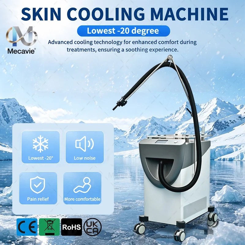 2026 Upgraded -20℃ Skin Air Cooler Machine 360° Rotatable Handpiece Low‑Noise Cooling Device for Salon Skin Comfort Treatment