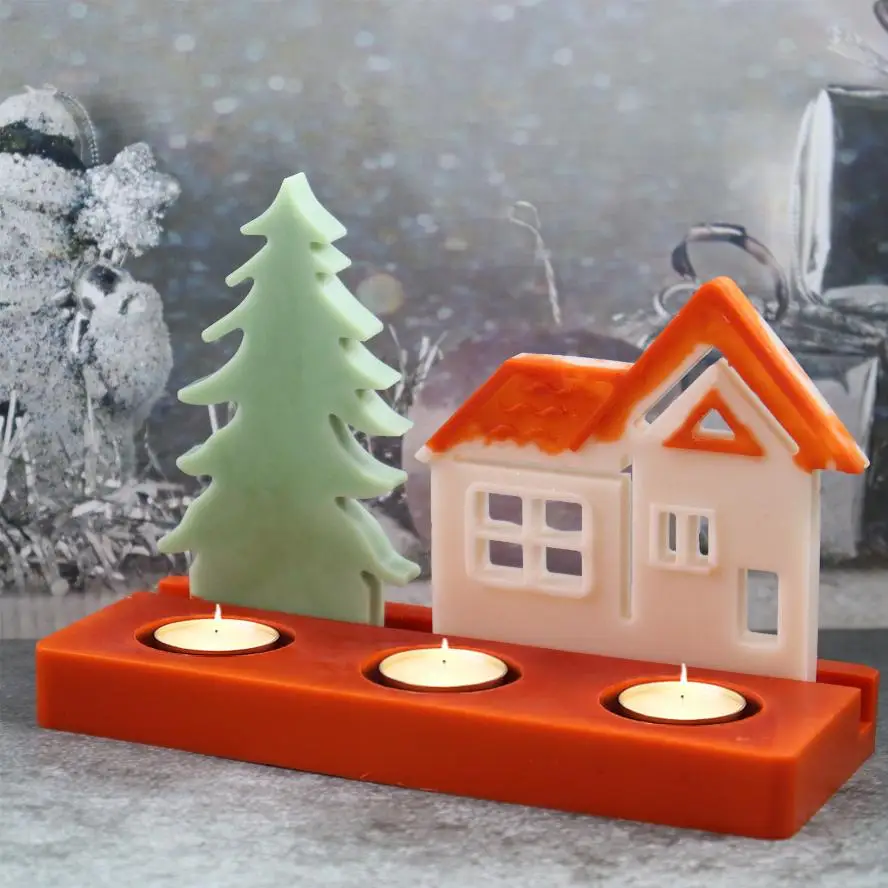 Creative 2026 Christmas Tree Style Handmade Molds House Plugin Decoration Gypsum Mold DIY Silicone Mold Accessory Supplies Tool