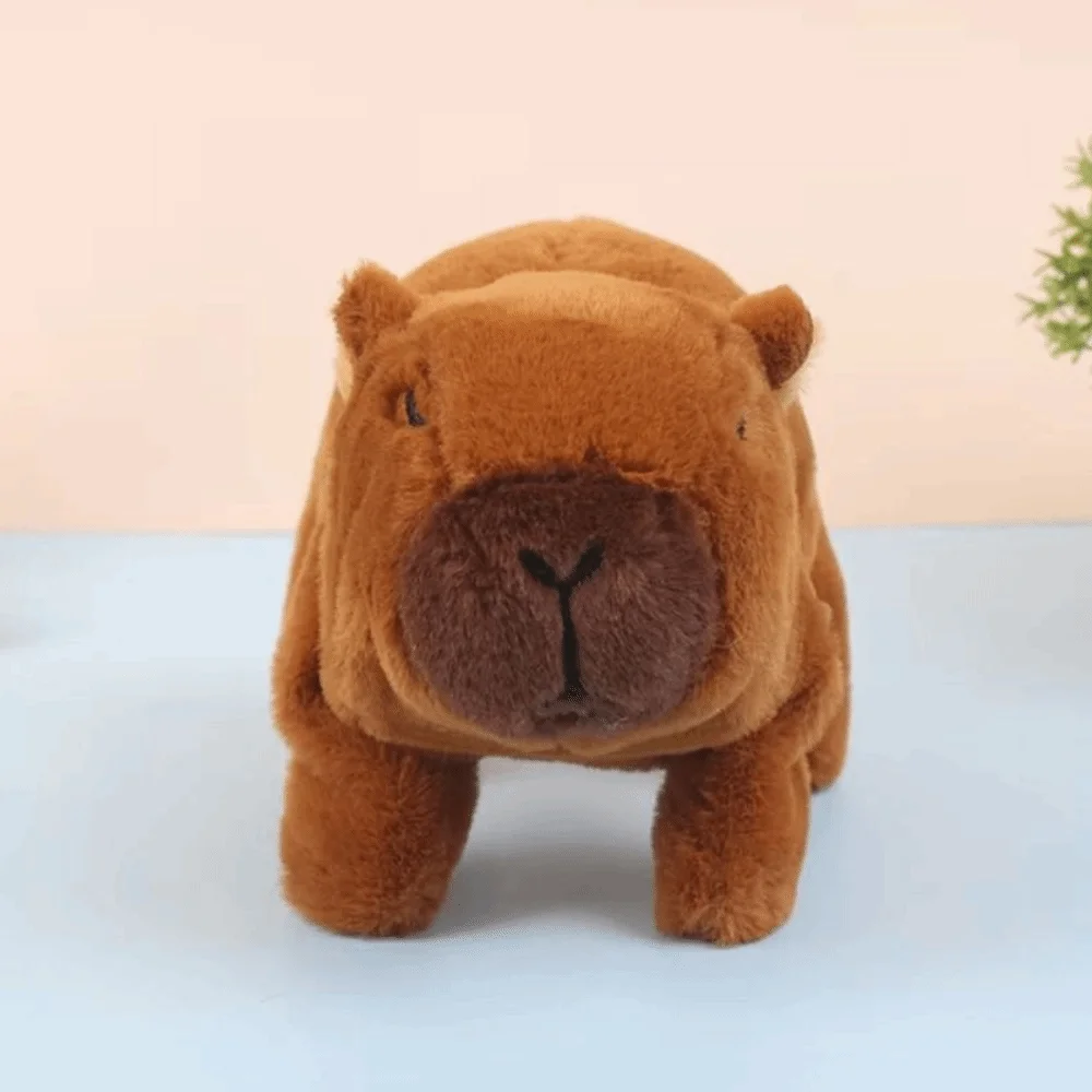 Caminar chirrido, capibara de peluche electrónico, juguete para perro eléctrico, puede caminar, correr, cantar, capibara, luz brillante divertida