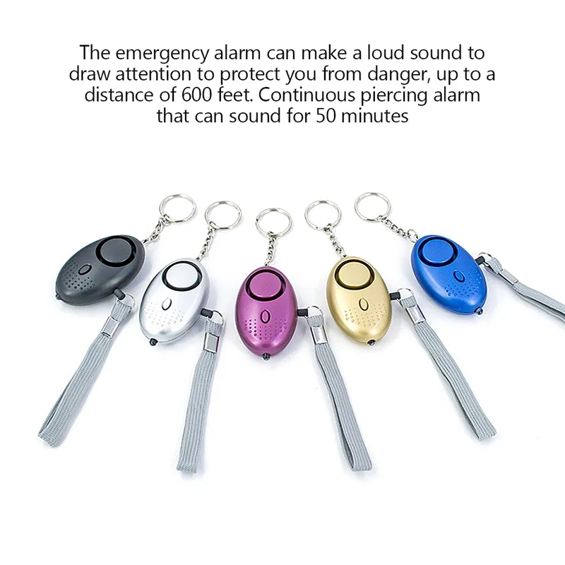 Self Defense Alarm 120dB Egg Shape Girl Women Security Protect Alert Personal Safety Scream Loud LED Keychain Emergency Alarm