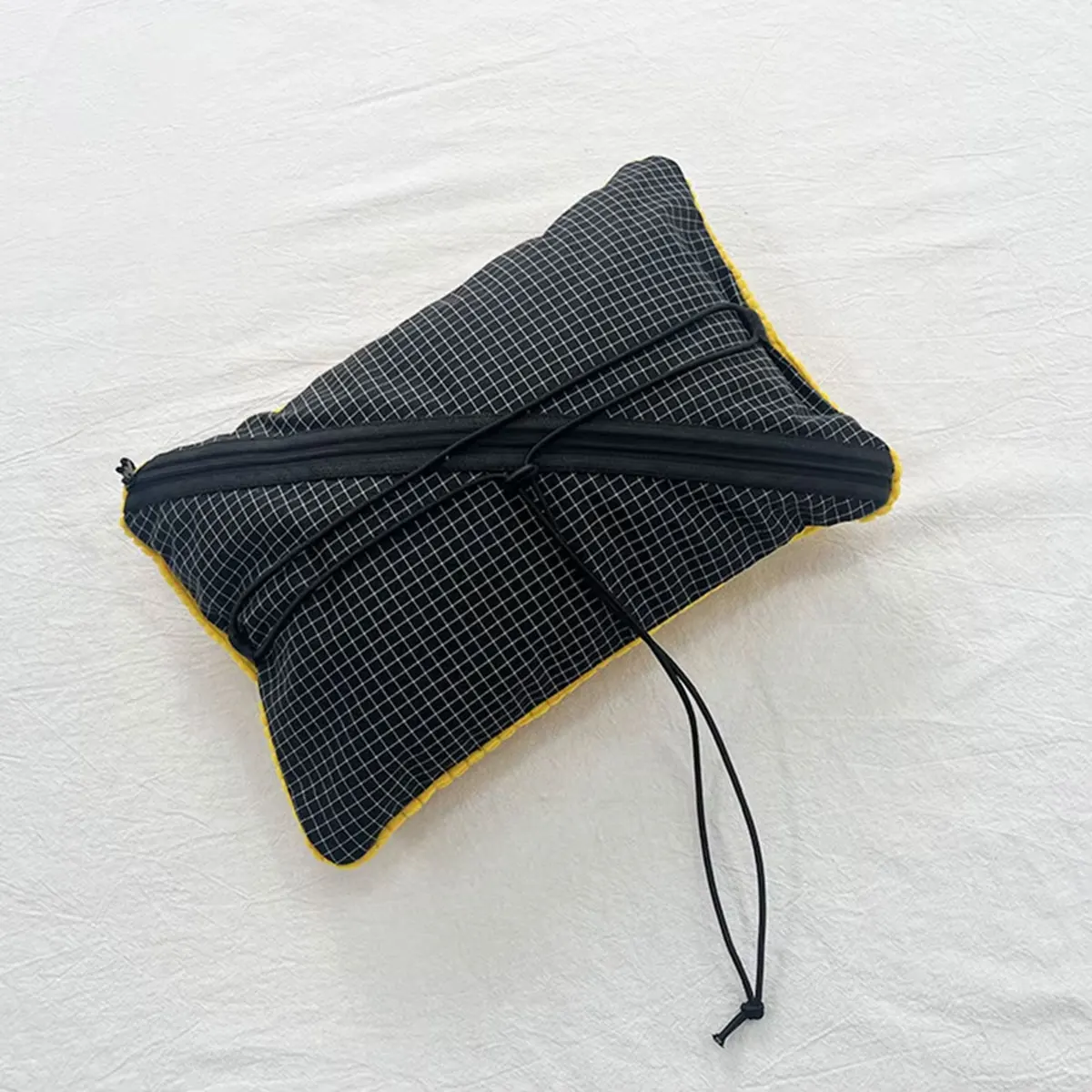 Almofada de Viagem Conversível e Reversível, Dobrável e Portátil, com Zíper e Cordão para Armazenamento, Ideal para Viagens de Avião e Carro