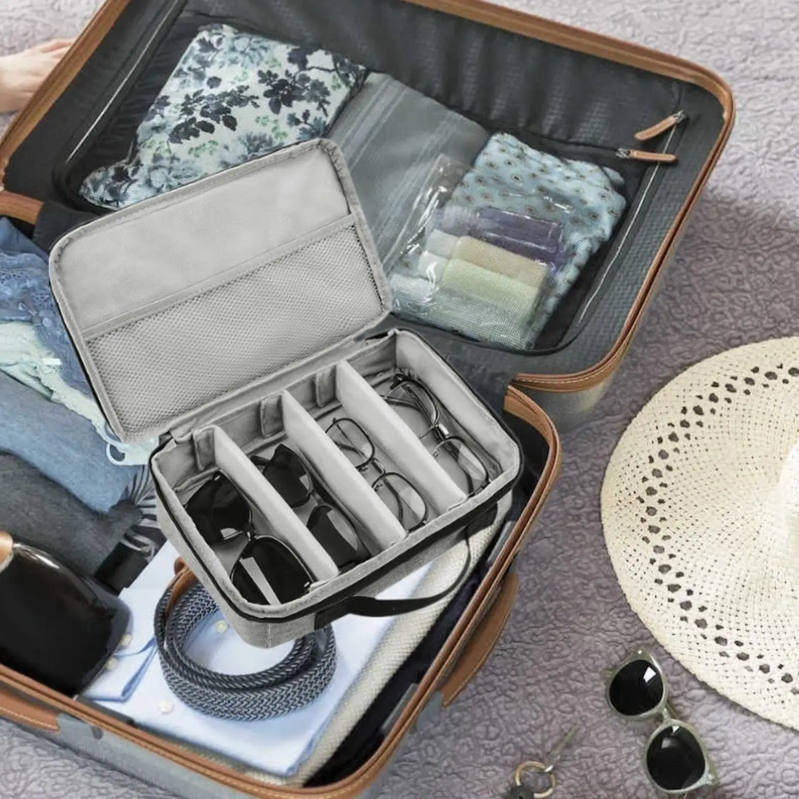 

Sunglasses Organizer Case Glasses Organizer Bag for Multiple Pairs Women Men
