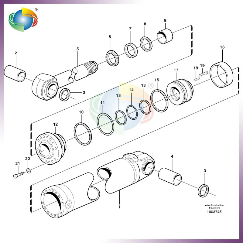 VOE 11707029 VOE11707029 TILT CYLINDER SEAL KIT FOR VOLVO HEAVY WHEEL LOADER L120C L120D