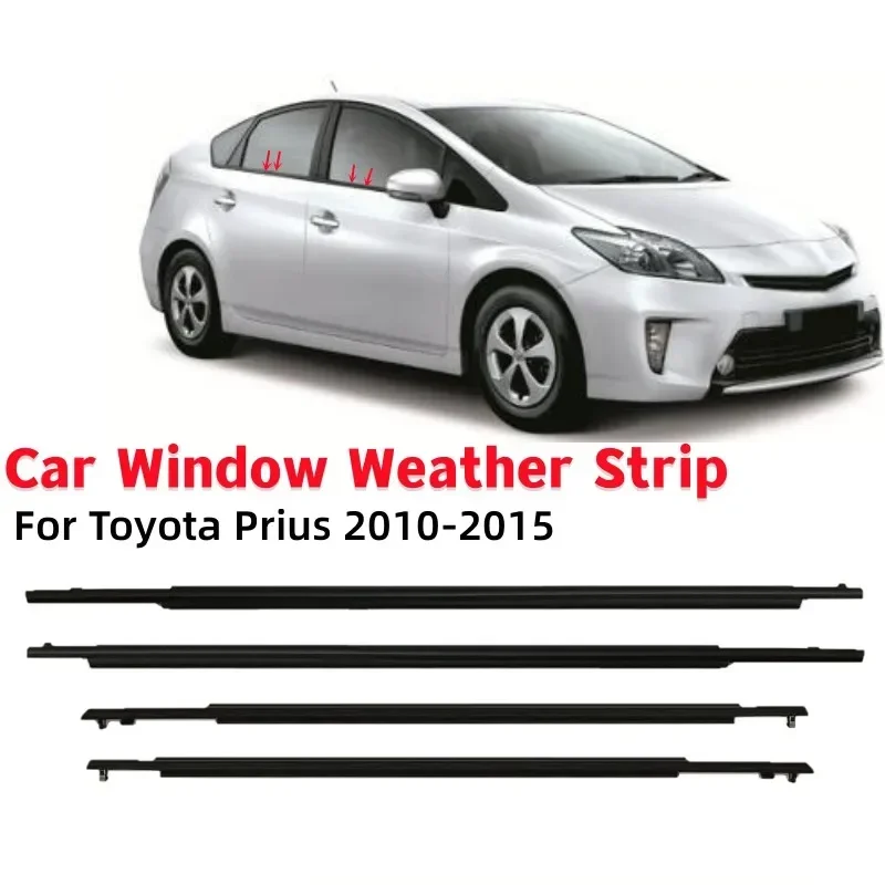 Car Window Outer Weatherstrip Side Door Glass Rubber Belt Moulding Sealing Strip For Toyota Prius 2010-2015