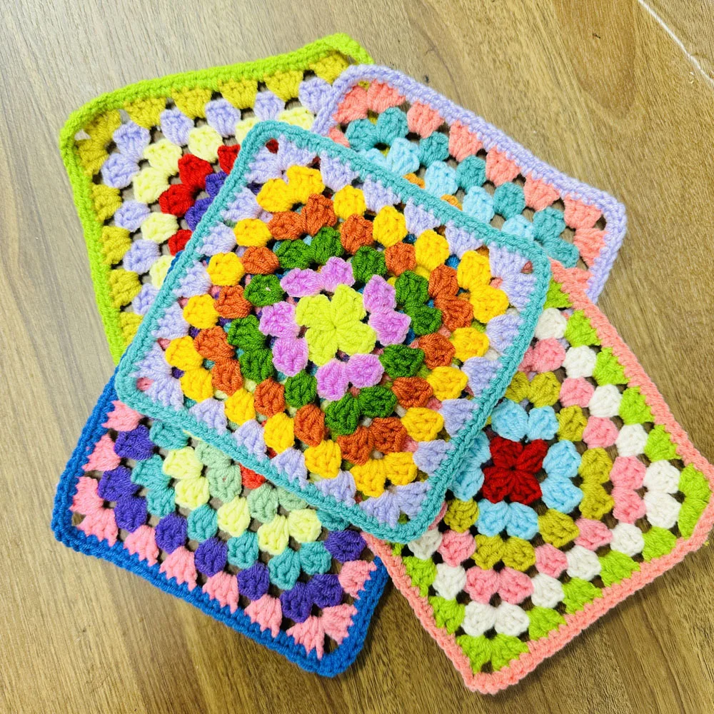 Imagem -02 - Coaster Quadrado Artesanal para Decoração de Casa Crochet Placemat Cup Mat Original 20 Peças Lote 12cm16cm