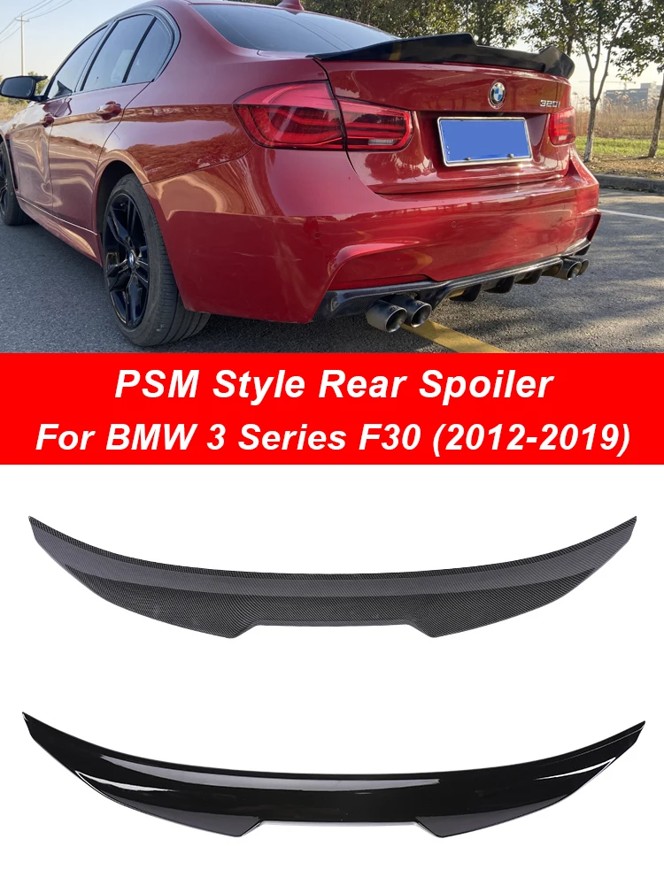 M Performance Style Rear Bumper Trunk Spoiler Lip  For BMW 3 Series F30 Carbon Fiber Spoiler Wing Tail 2012-2019 Gloss Black