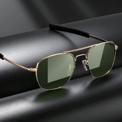 Double bridge glass lens sunglasses for men and women fashionable vacation fishing sunglasses