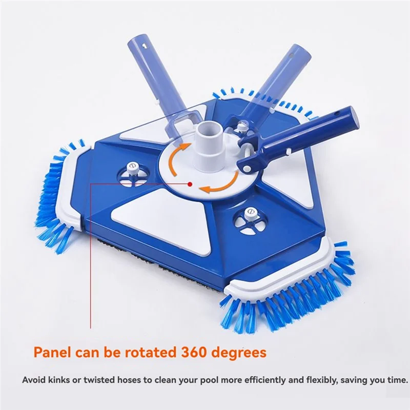 

FYBL-Enhanced Cleaning Pool Vacuum Head With Universal Side Brush & Rotatable Hose Adapter