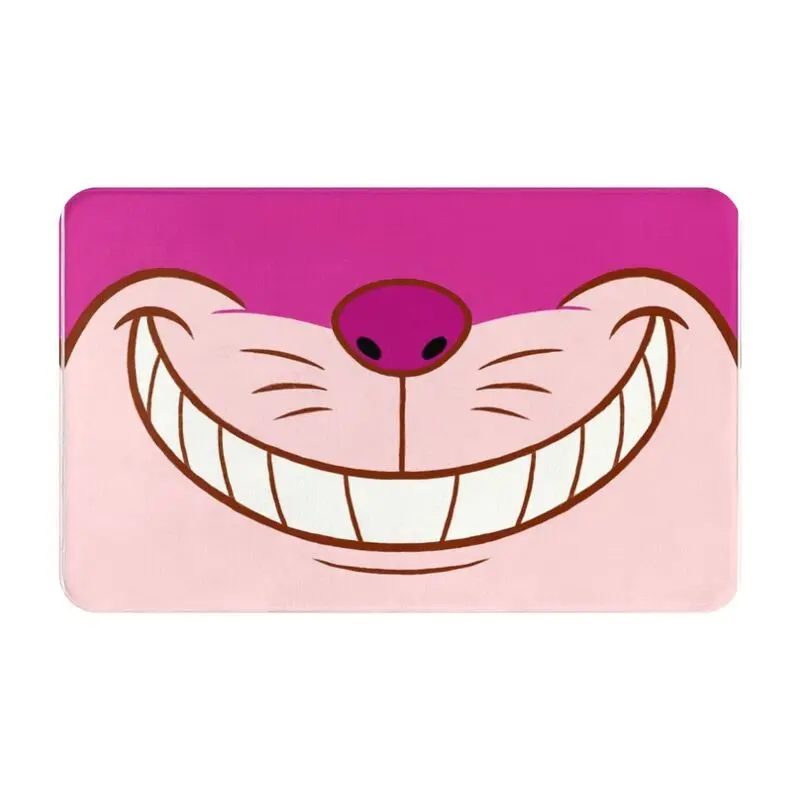 Custom Cartoon Manga Cheshire Cat Smile Front Floor Door Entrance Mats Indoor Bath Kitchen Doormat Garden Carpet Rug