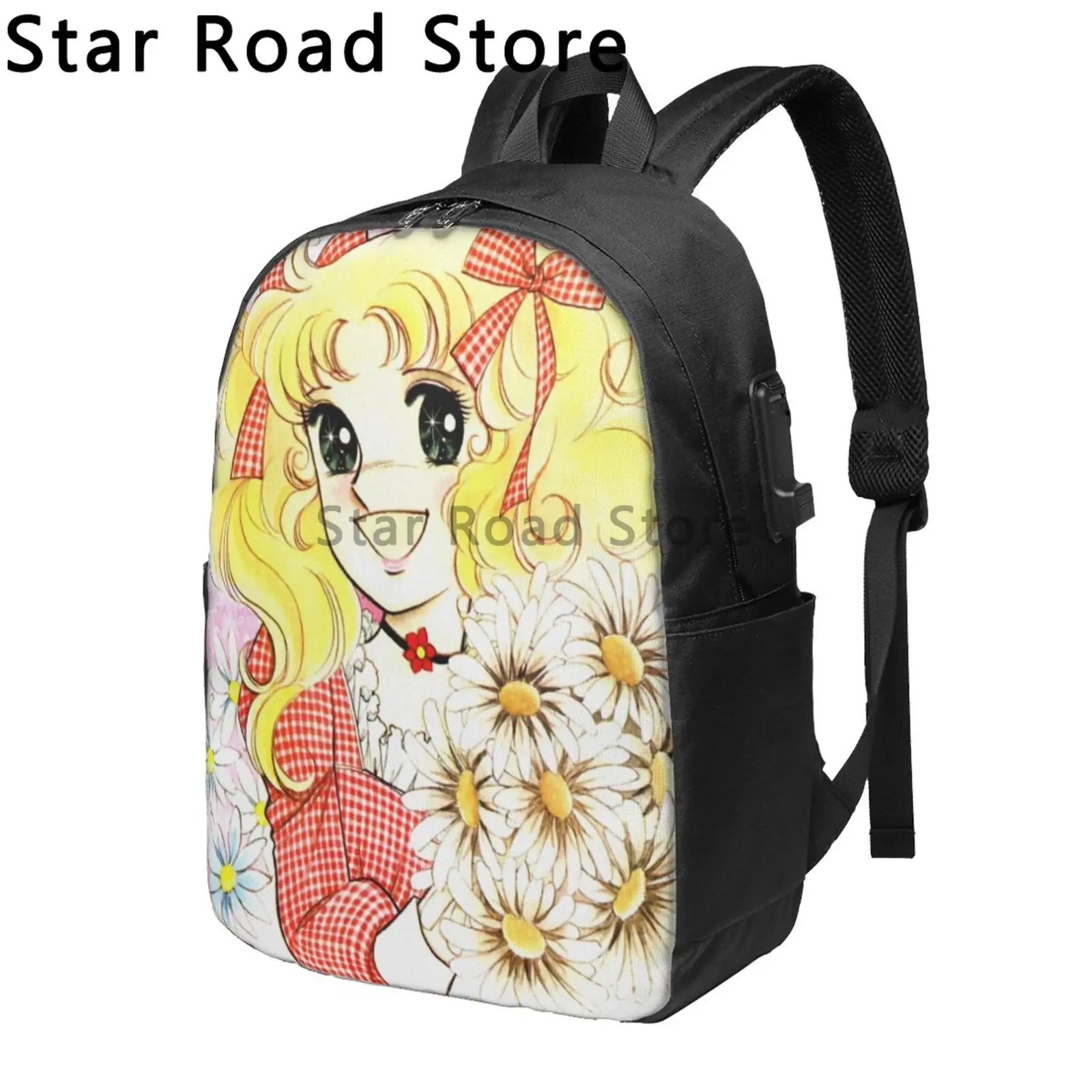 Candy Candy Travel Backpack Men Women School Computer Bookbag Cartoon Anime Manga College Student Daypack Bags