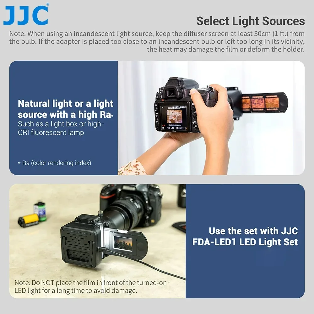 JJC 35mm 필름 디지털화 어댑터 및 LED 조명 네거티브 스캐너 슬라이드 디지털 컨버터(니콘 D850용)는 니콘 ES-2를 대체합니다.