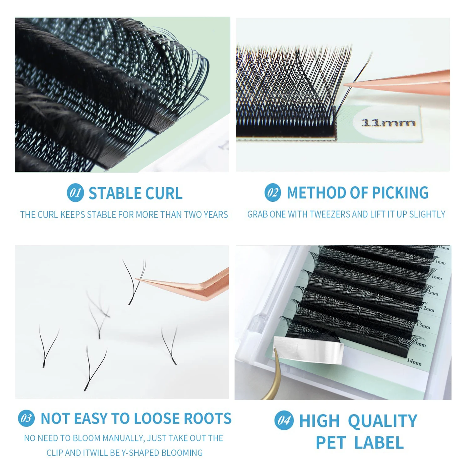 YY fake lashes Mix cilios Y faux mink eyelashes 4D w Y lash individual cluster natural hair classic lashes cosplay makeup tools