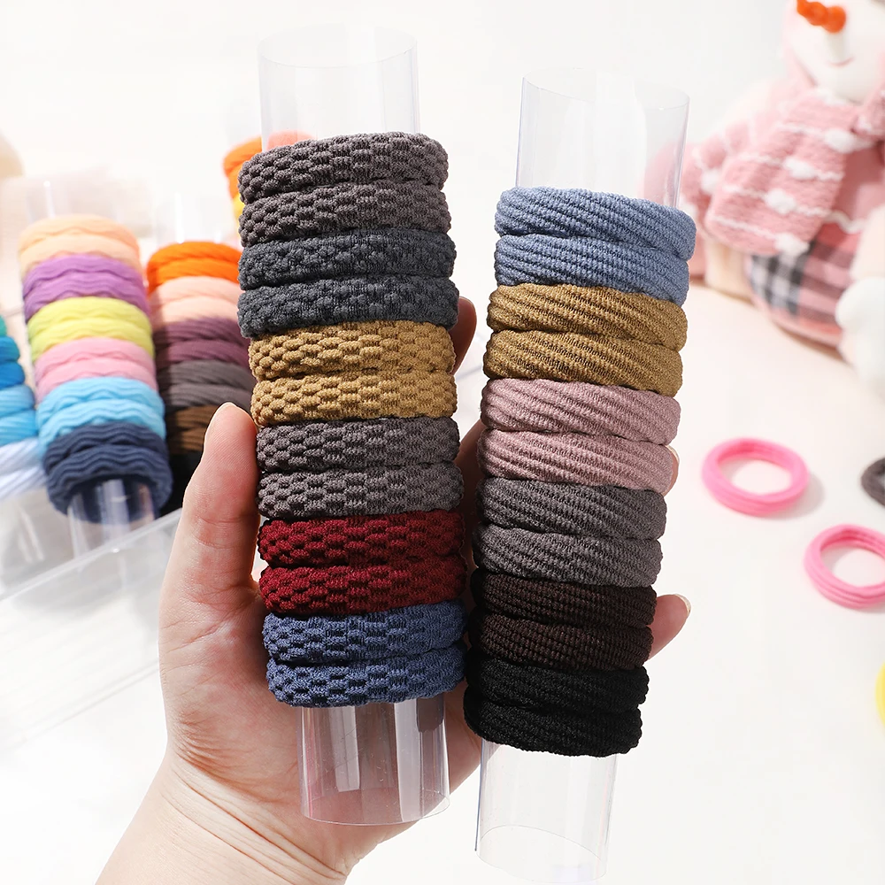 12PCS  Simple Basic Women GirlsElastic Hair Bands Ties Scrunchie Ponytail Holder Rubber Bands Fashion Headband Hair Accessories