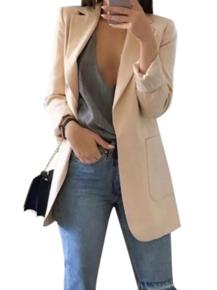 Women\'s Jacket 2023 Blazers New Ladies Professional Office Lapel Cardigan Temperament Suit Jacket Casual Blazer Women Lady Coat