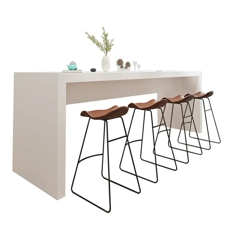 Taburete alto de Bar Simple y moderno, silla alta con respaldo nórdico para el hogar