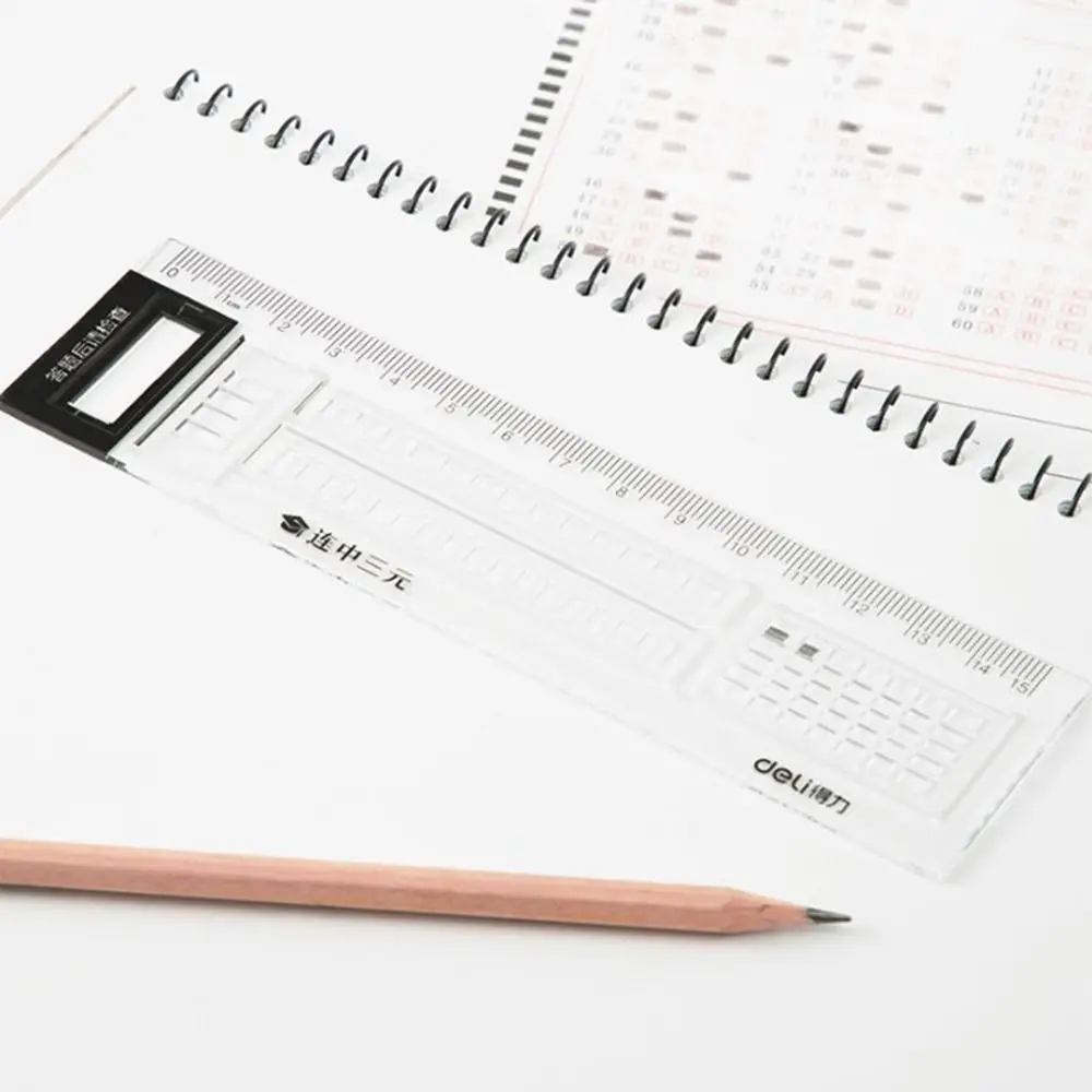 Desk Accessories 15cm Exam Straight Ruler Multifunction Transparent Drawing Ruler Plastic Measuring Ruler Exam Test