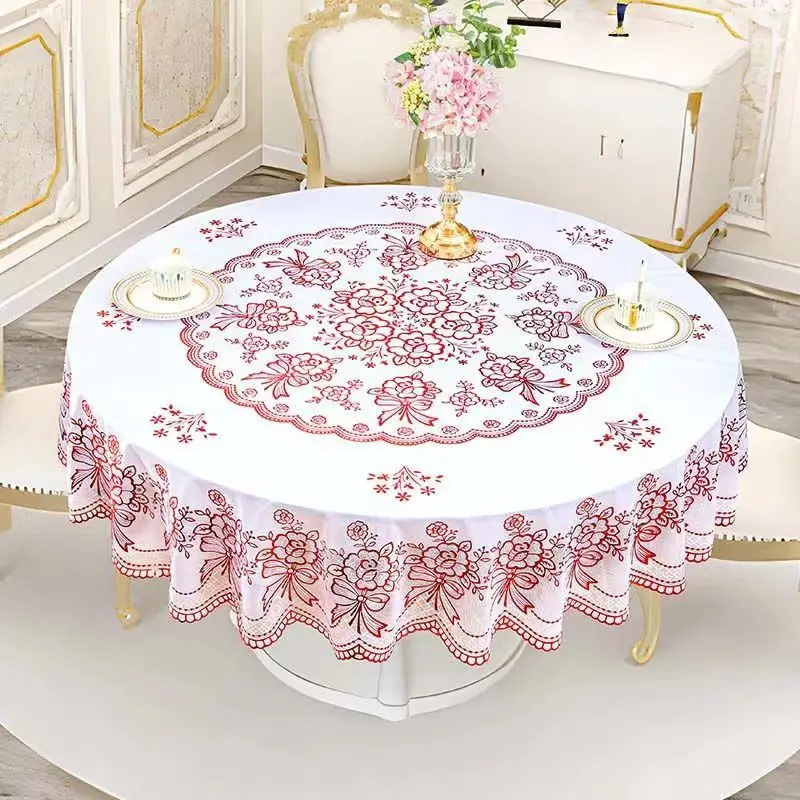 Round tablecloth, waterproof, oil-proof, anti-scald, wash-free