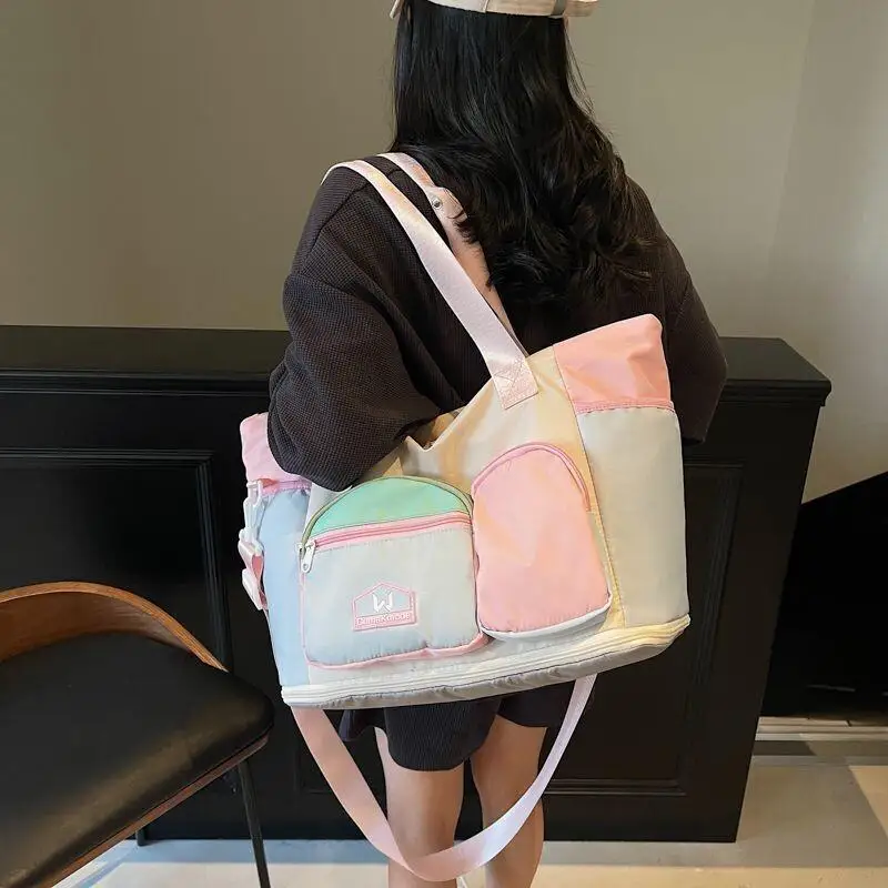 

Fashion New Storage Bag Travel Bag Multi Purpose Large Capacity Bag Nylon For Commuters Students Travel School Outing New Trendy