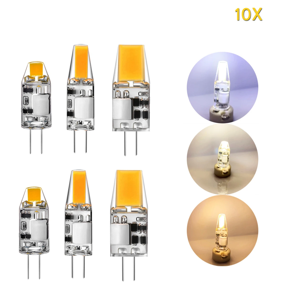 

10X G4 Led Cob Silicone Light Bulbs 2W 3W 5W Dc 12V Cob Led Lamp 3000K 4000K 6000K Bombillas Chandelier Spotlight Room Replace