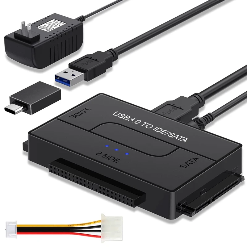 Adapter SATA/IDE na USB 3.0 Adapter dysku twardego do uniwersalnego dysku twardego IDE SATA 2,5/3,5 cala z zasilaczem 12 V 2 A