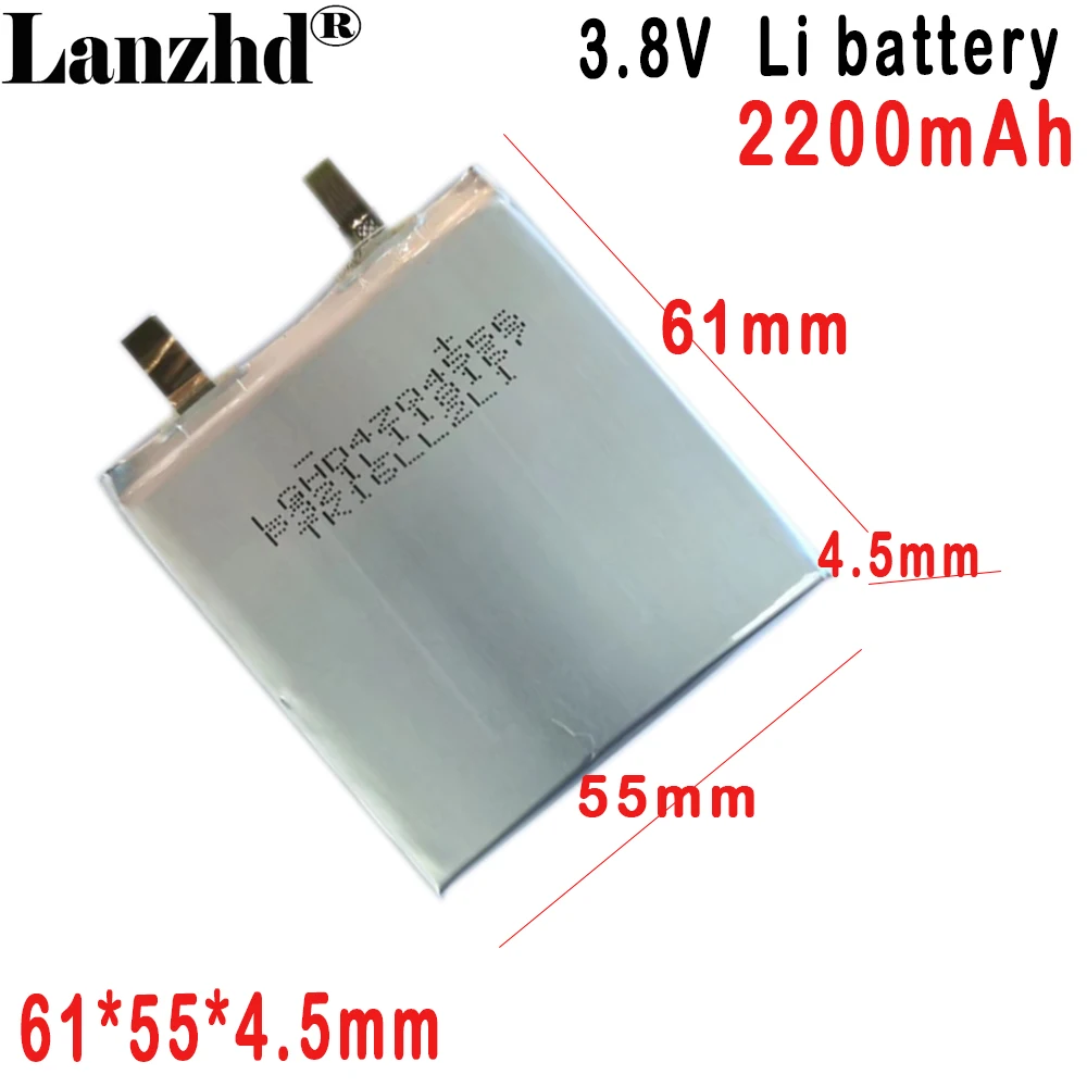 455561 Li polymer lithium battery 2200mAh  high voltage 3.8V for mobile phone built-in electric fast charging source