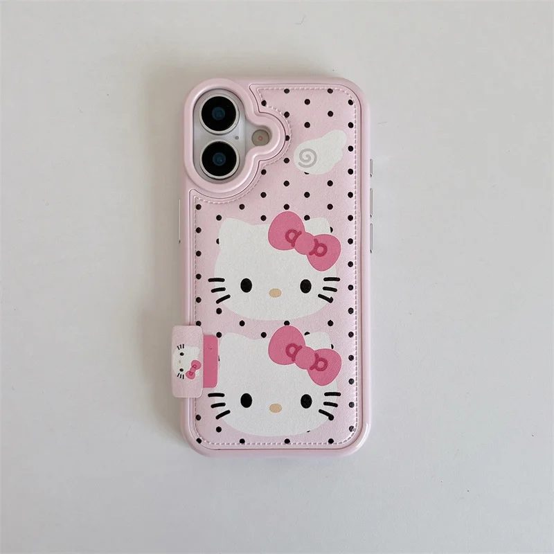 الفاخرة الوردي مرحبا كيتي الرمال المتحركة جراب هاتف آيفون 16 15 14 13 17 ProMax 15 زائد لينة مكافحة قطرة سيليكون الوفير غطاء #2