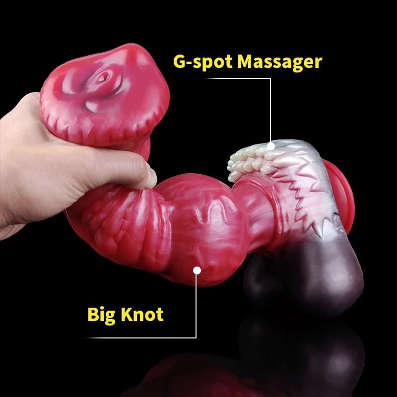 YOCY 13.2 Inch Giant Wolf Dildo Fantasy 9.5CM Thick Knot Dildo Silicone Sex Toy Masturbator Animal Penis With Strong Suction Cup