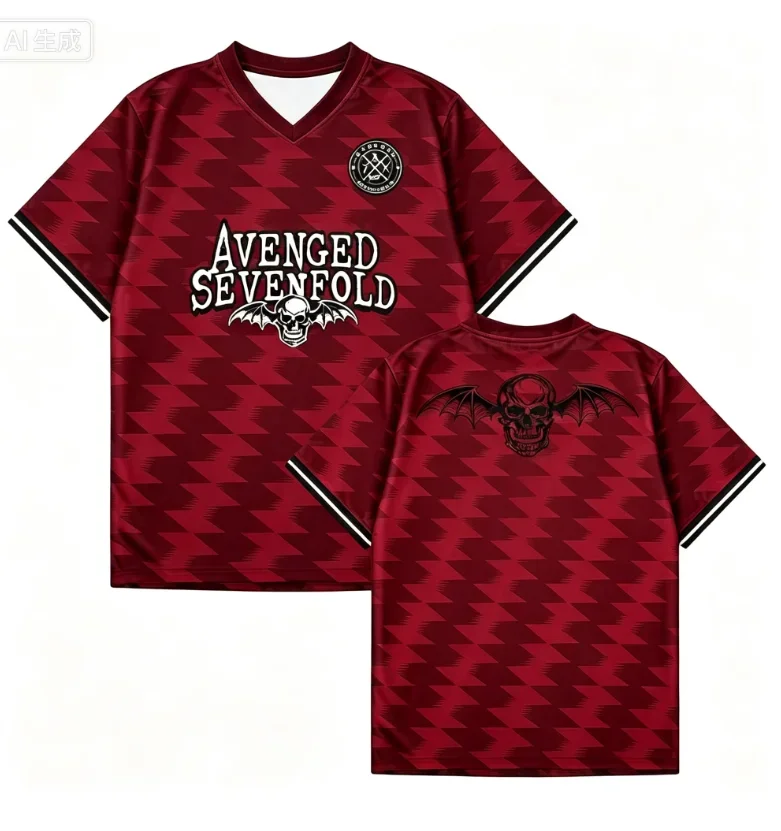 Avenged Sevenfold Football Tee Suitable for Men and Women Rock and Hip-hop Short-sleeved T-shirt 3D Print Women's T-shirt Y2k
