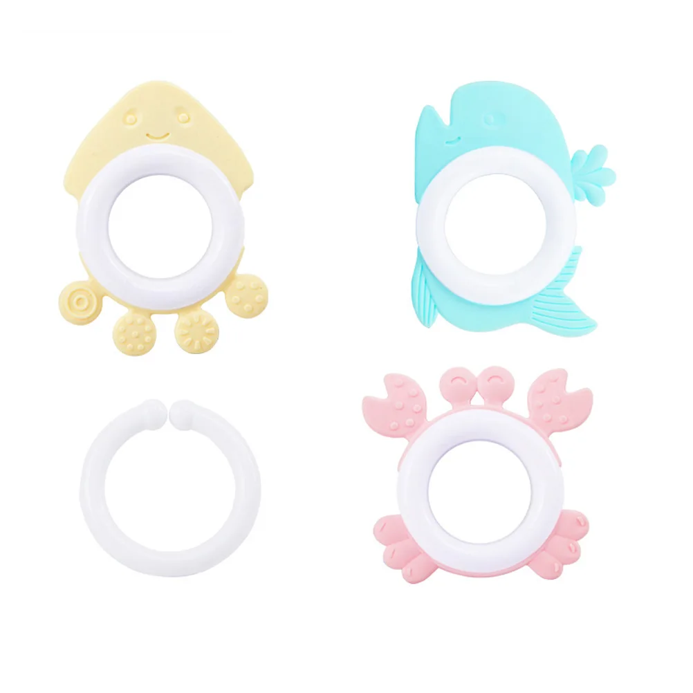 

12PCS Baby Teething Toys Assorted Shape Handbells Gum Massage Toy Molar Supplies for Newborn Infants Toddlers