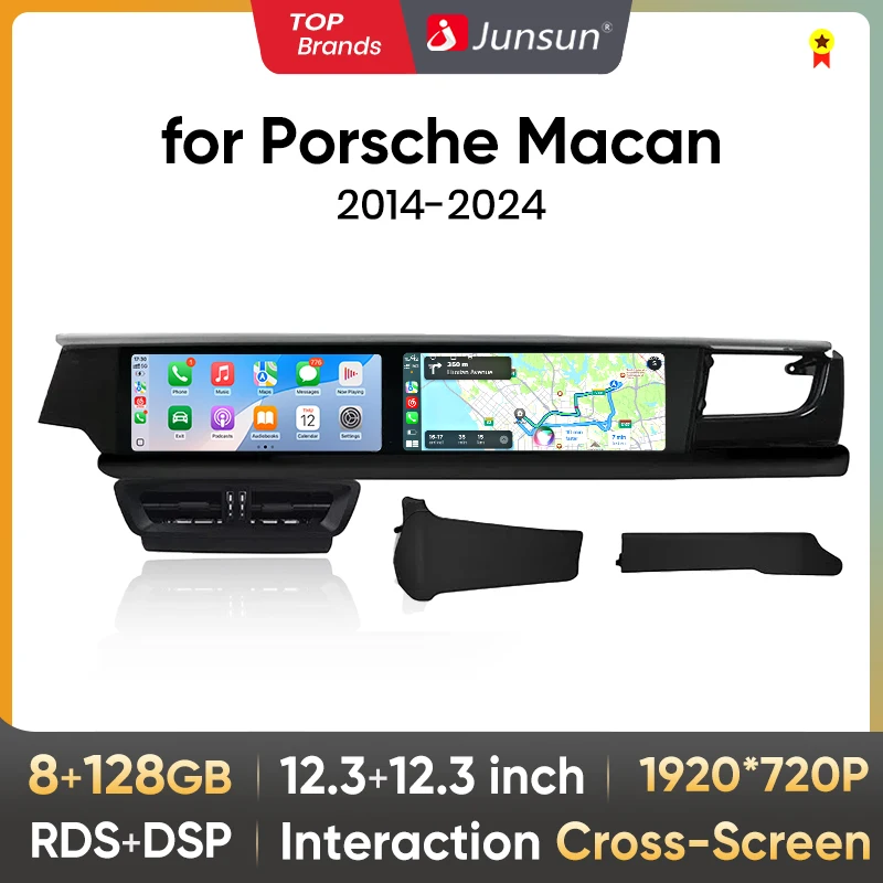 Brezžični CarPlay avtoradio za Porsche Macan z GPS