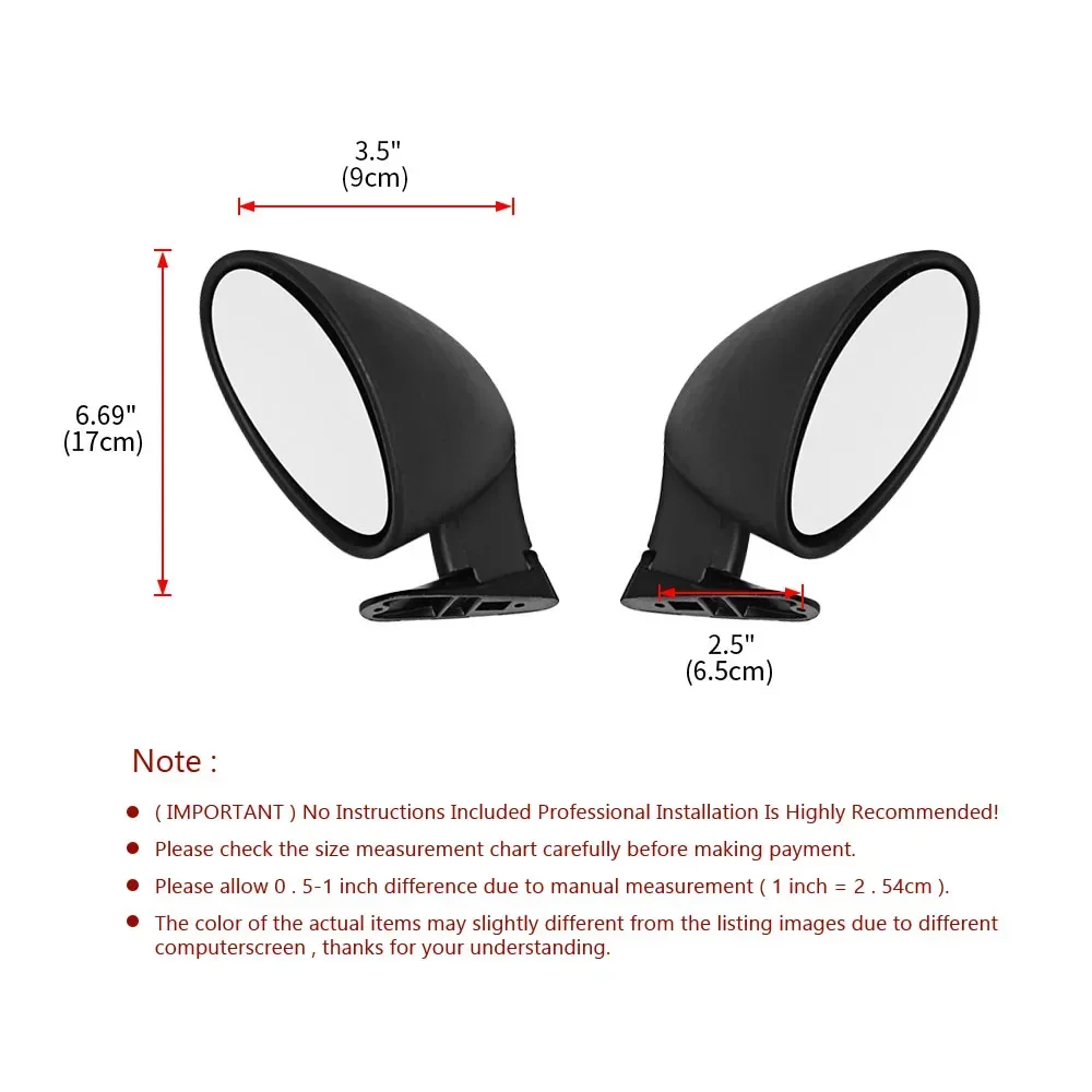 A Pair Racing California Universal Retro Door Wing Side Mirror Universal Fit Vintage Matte Black Mirror Motorcycles Parts Carbon