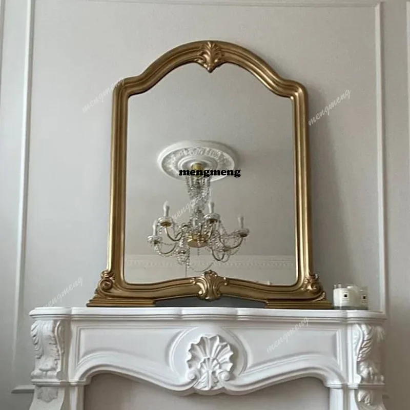 Best seller French court style special-shaped makeup mirror, living room wall-mounted decorative mirror, light luxury retro entr