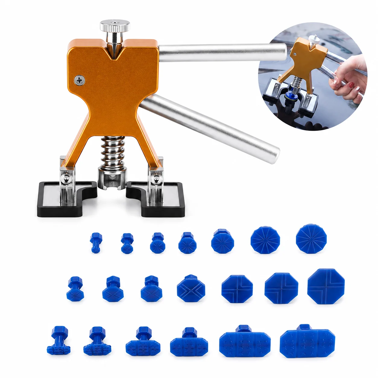 

Car Body Sheet Metal Paintless Dent Plastic Puller Kit Auto Hail Pit Removal Repair Tools Suction Cup Set Dent Remover Tools