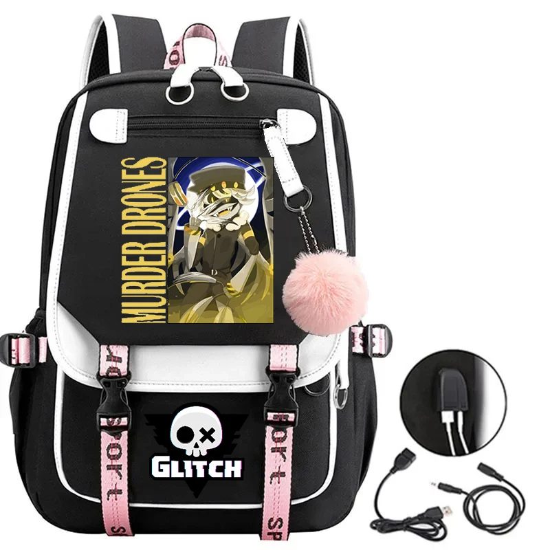 

Рюкзаки в корейском стиле «Убийство дронов» для мальчиков-подростков, модный школьный рюкзак с героями мультфильмов аниме, большой вместительный USB-рюкзак для студентов
