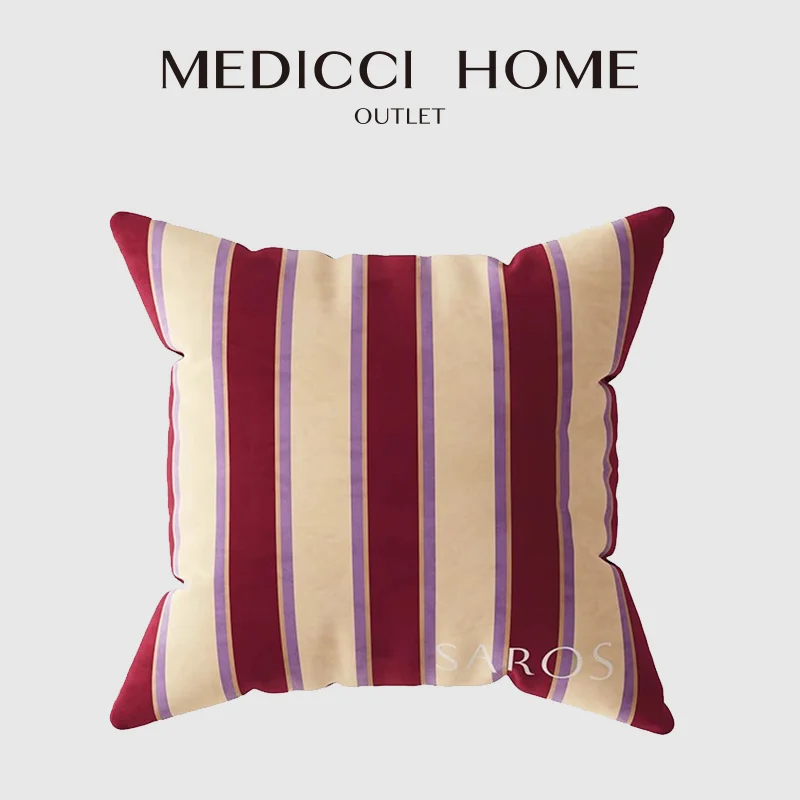 Medicci Home Beautiful Velvet Striped Scatter Decorative Cushion Cover Modern Trendy Colorful Pillowcase 2025 Winter New Arrival