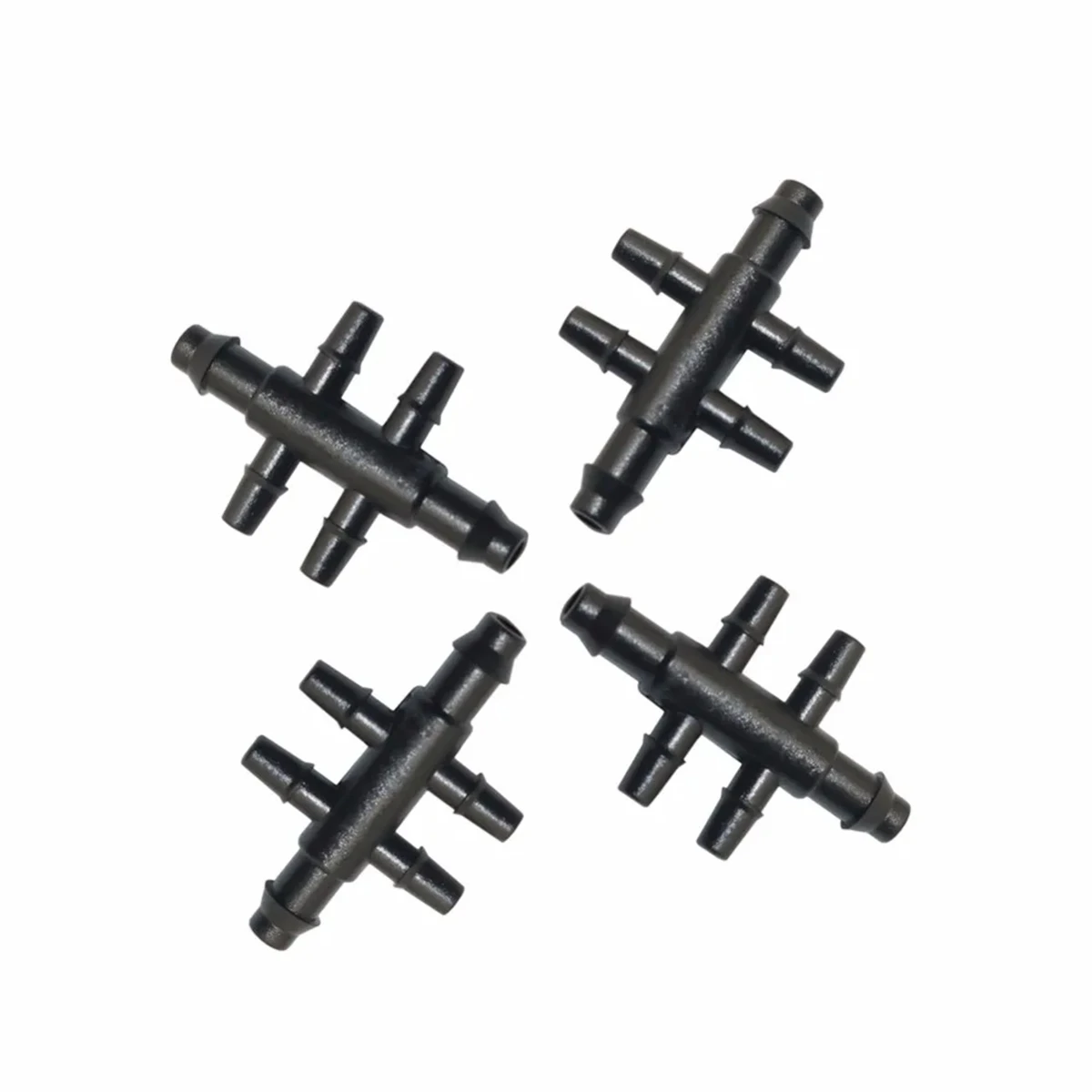 4/7mm To 3/5mm Hose Barbed Straight 4-Way Garden Water Pipe Splitters Garden Lawn Irrigation Connection Fittings 20 Pcs