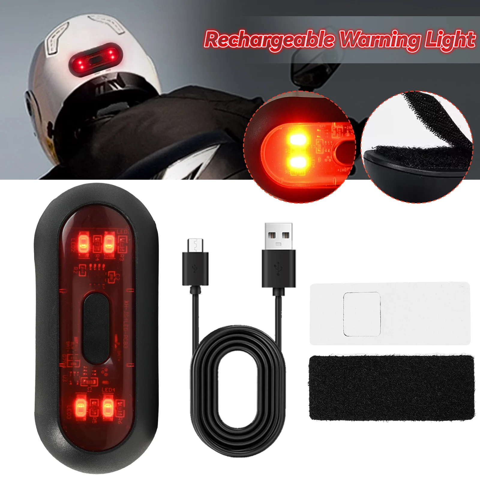 

Motorcycle Warning Light LED Taillight Smart Night Cycling Safety Signal Light Rear Strobe Flashing Lamp USB Bicycle Accessories