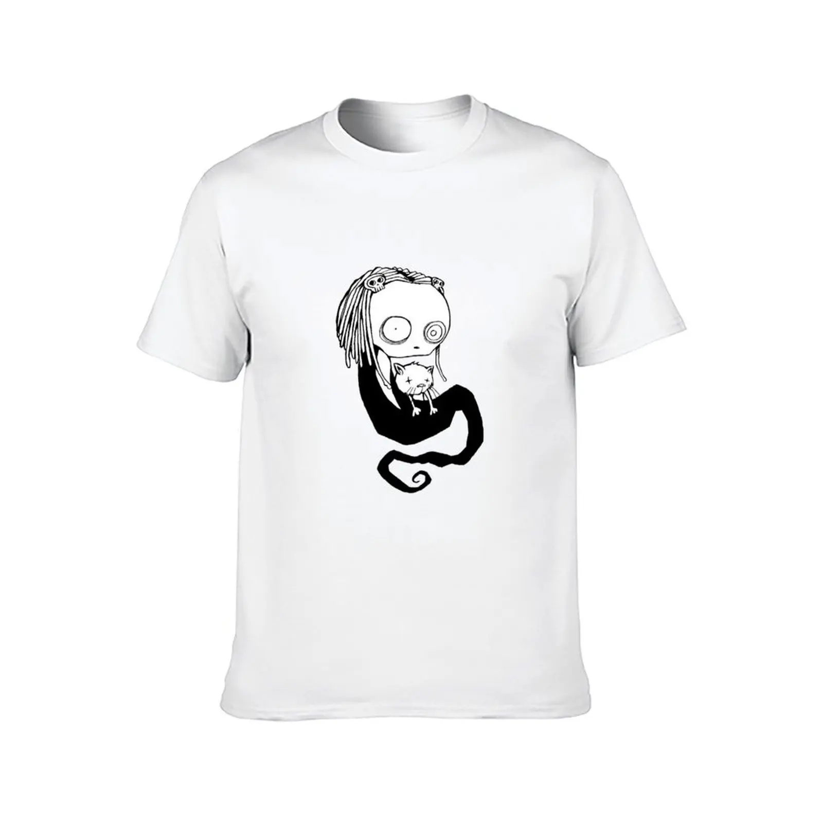 تي شيرت Lenore باللونين الأبيض والأسود تي شيرت مطبوع للرجال تي شيرت برسومات #2